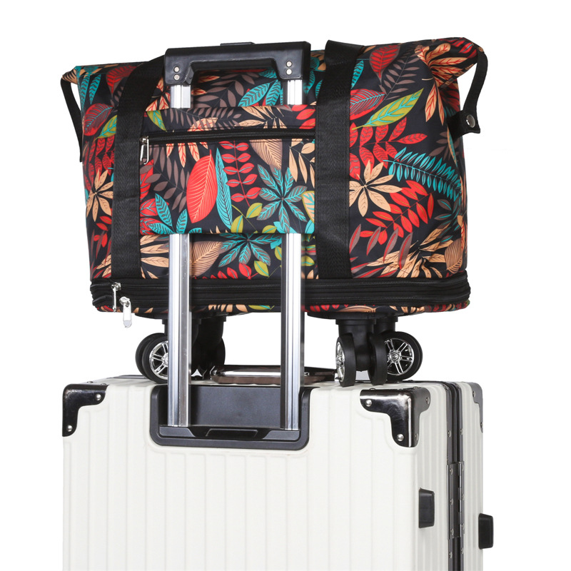 Bolsa de viaje de expansión de doble capa con rueda universal de separación en seco y húmedo de gran capacidad, bolsa de equipaje de mano, bolsa de deporte y fitness