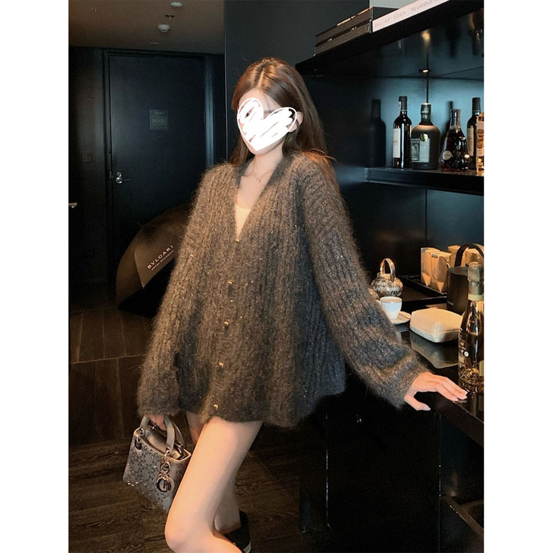 2025新款慵懒高级感软糯长袖针织开衫毛衣外套女早秋气质时尚穿搭|undefined