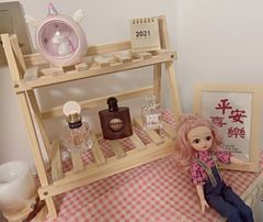 5YA1實木雙層桌面置物架小型原木質ins風簡約宿舍收納整理增高架