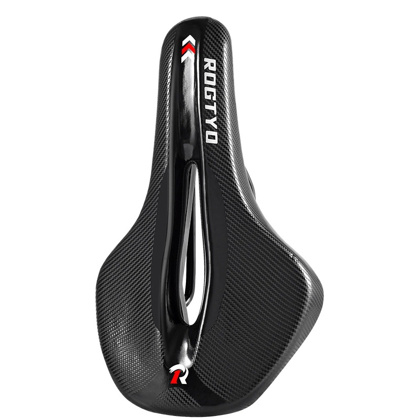 Sillín de bicicleta transpirable hueco montaña bicicleta carretera fibra carbono patrón asiento suave y cómodo cojín bicicleta Accesorios
