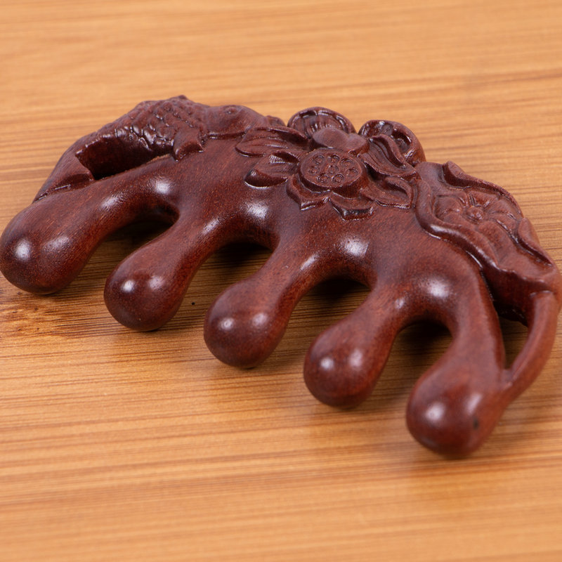 Peine de masaje multifuncional Peine de sándalo verde Peine de disco facial de ojos Peine de masaje de cuero cabelludo de cinco dientes Peine de meridiano de sándalo