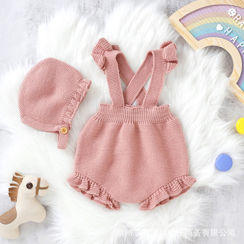 Ins Hot Selling Cute and Sweet Fungus Lace Baby Sling Romper