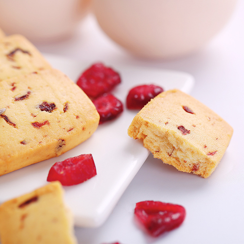 百草味蔓越莓曲奇100g 休閒零食小吃糕點點心 箱規40包