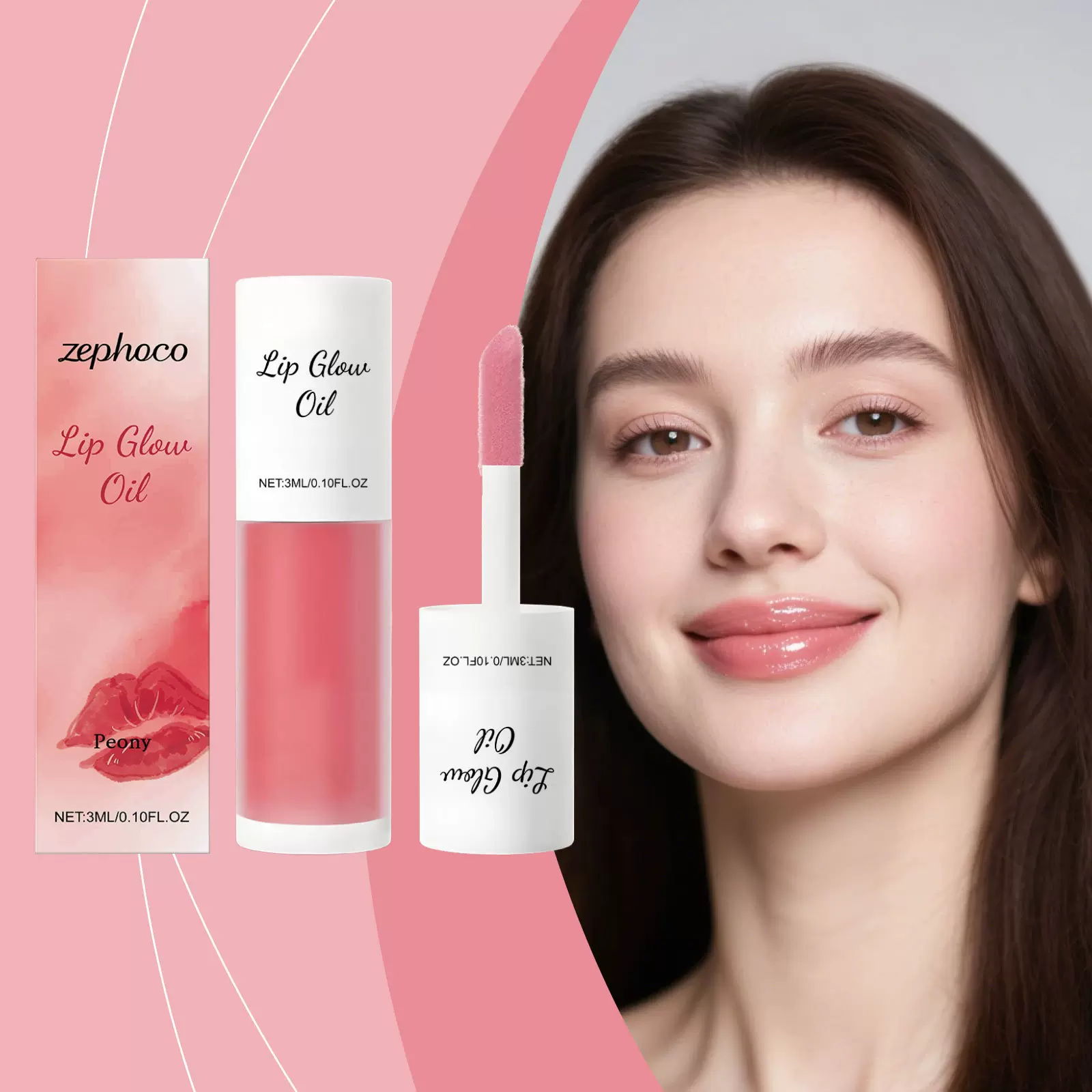 zephoco 水润保湿唇彩油（樱桃） 呵护双唇柔弹轻盈清爽亮泽唇妆