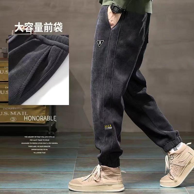 Sports Pants Men's 2024 New Spring and Autumn Loose Long Pants Autumn and Winter Youth Corduroy Sweatpants