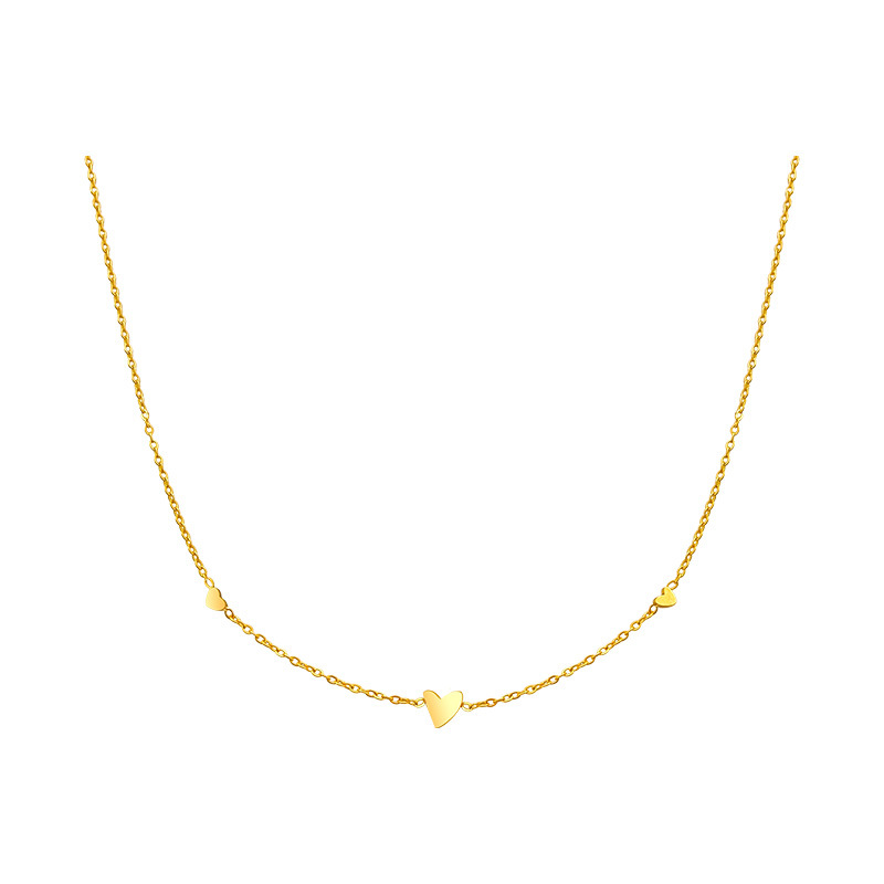 Simple Style Heart Shape Titanium Steel Plating Necklace_colorza_5