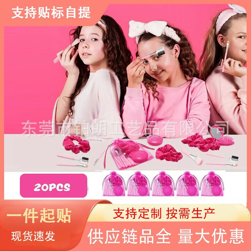 New cross-border bowknot airbag comb and mirror set, integrated folding mirror and comb, overnight wedding bridesmaid gift