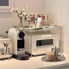 Ins風ステンレス電子レンジ棚キッチンカウンターエアフライヤーオーブン棚一体家庭用収納棚