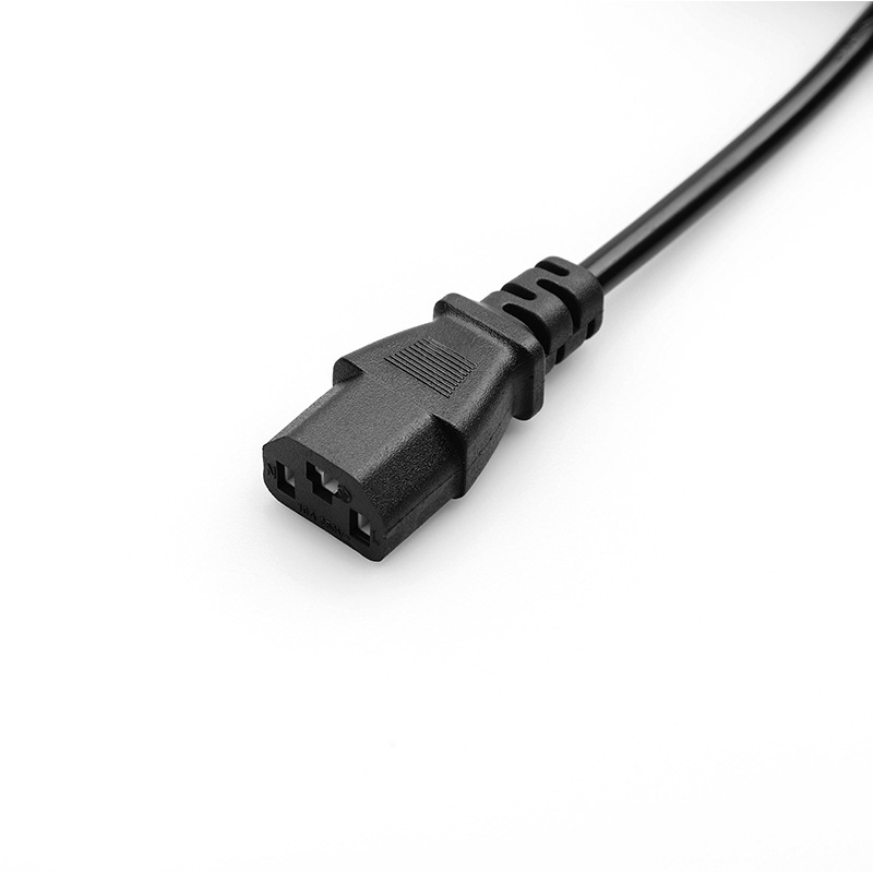 1-meter single-head pure copper T-shaped cross-tail power cord with clamps for 2-core electric bike charger input connection cord