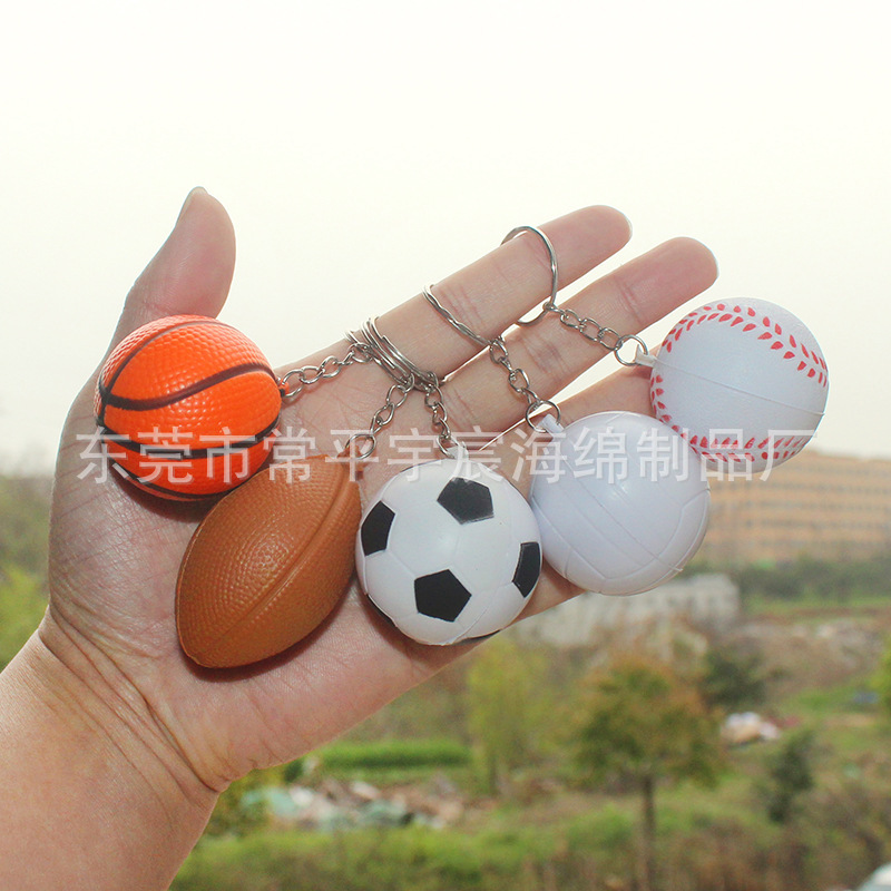 Polyurethane basketball keychain