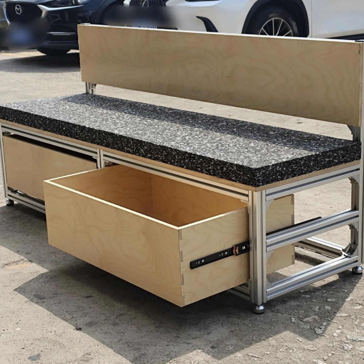 Aluminio, perfil de aleación de aluminio diy, tablero de abedul, taburete de viento industrial, muebles, sillas de aleación de aluminio