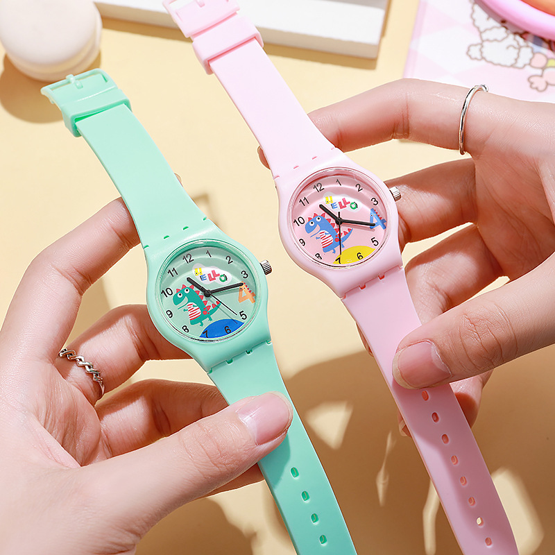Cartoon Little Dinosaur Children's Watch Wholesale Primary and Secondary School Watch Quartz Watch College Wind Silicone Watch New