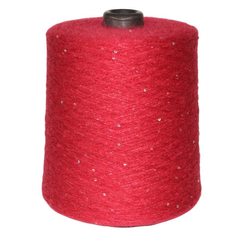 现货批发13支珠片马海毛亮片纱花式纱金银线金葱10%羊毛50%腈纶