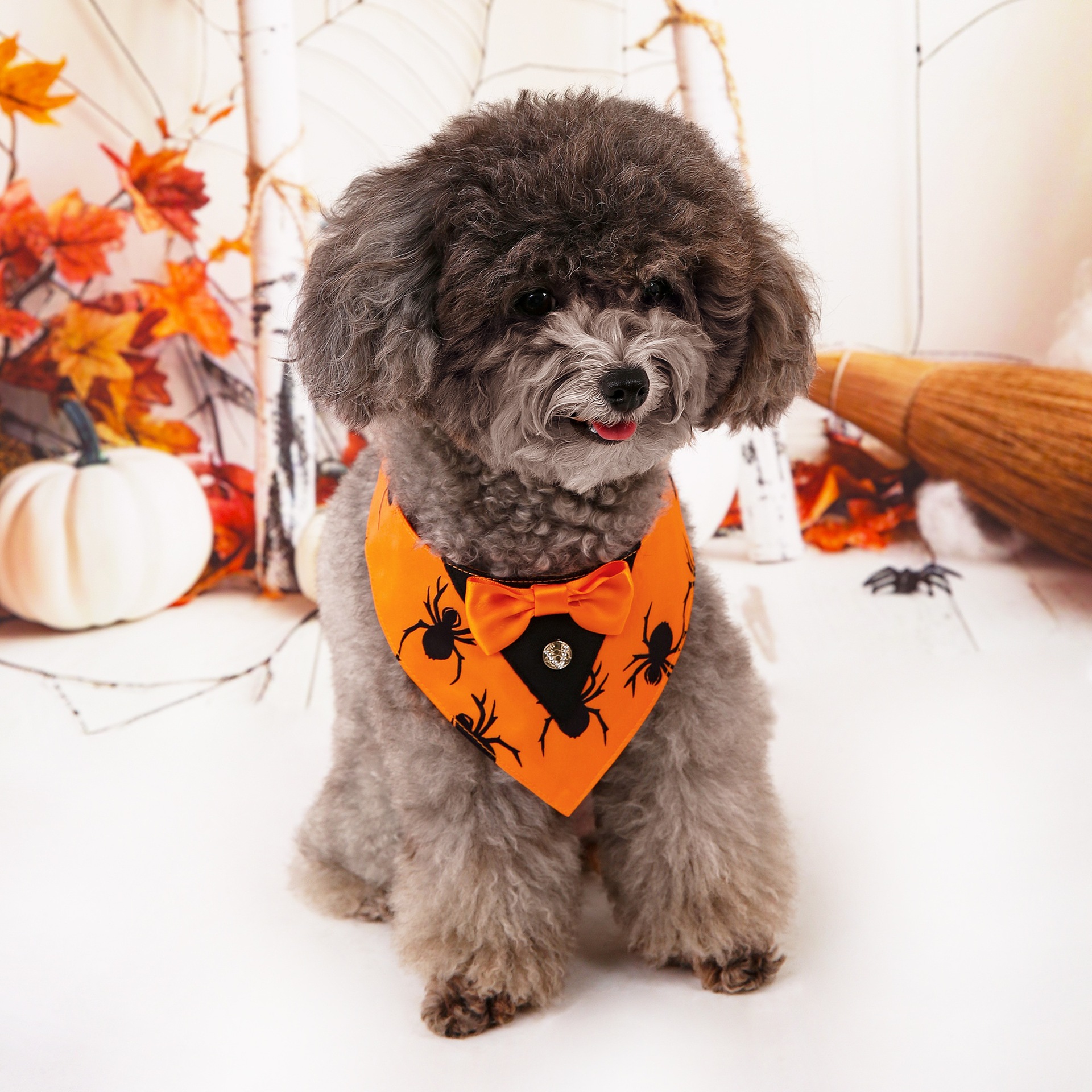 Halloween nuevo traje de mascotas toallas triangulares toallas de saliva collar de mascotas fábrica de ropa de perro en stock