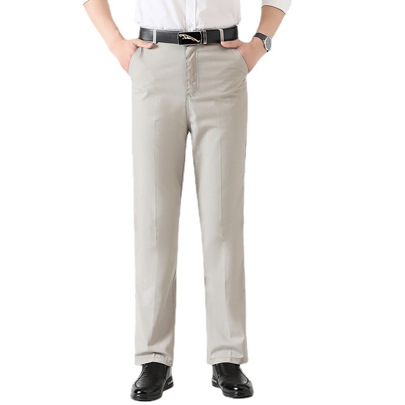 Spring cotton casual pants men's straight loose fashion business men's trousers cotton suit pants men's in stock pants