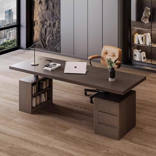 Italian-Style Light Luxury Solid Wood Electric Smart Adjustable Desk, Living Room Desk, Sofa Back Long Table, Home Long Table