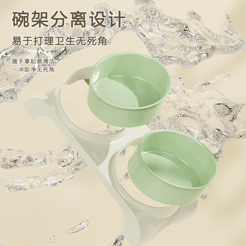 猫碗环保猫食盆猫咪饭碗双碗斜口狗狗碗喝水喂食碗保护颈椎防打翻|undefined