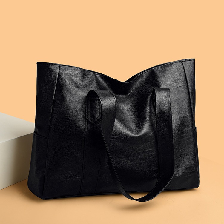 2024 European and American New Fashion Simple PU Soft Leather Trendy Handheld Tote Bag Large Capacity Shoulder Bag for Women_voghion.com