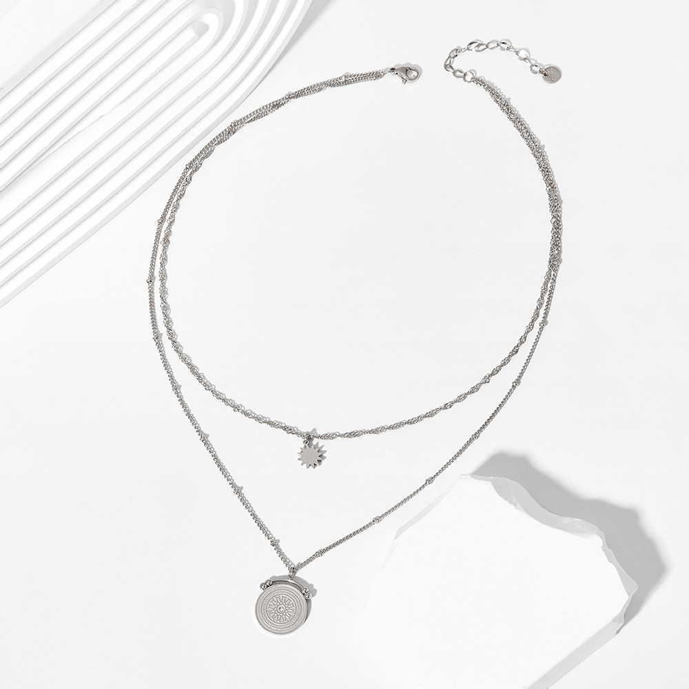 Fashion Sun Stainless Steel Plating Layered Necklaces Colorza_colorza_5