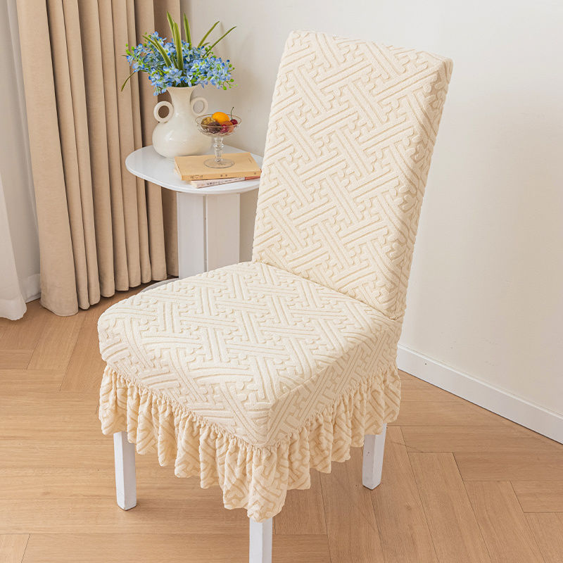 Stylish skirt chair cover-mustard yellow