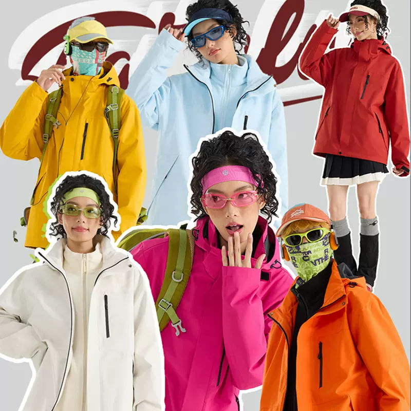 新款冲锋衣两件套男女工作服加绒厚户外登山防风防水秋冬徒步外套