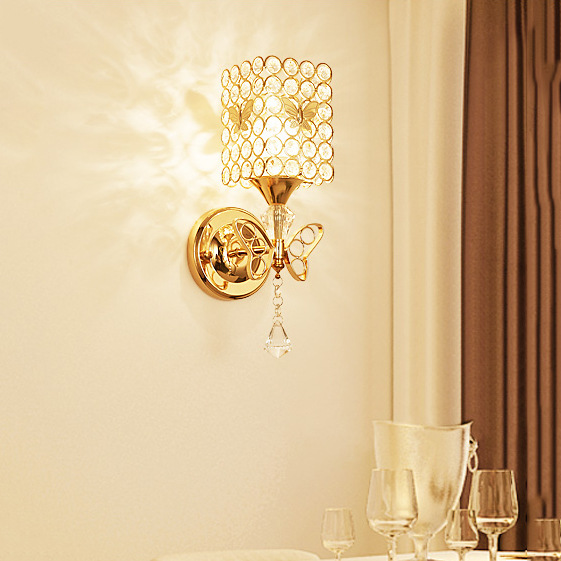 Nuevo moderno minimalista dormitorio lámpara de noche protección ocular lámpara de pared de cristal salón estudio corredor pasillo escalera lámpara