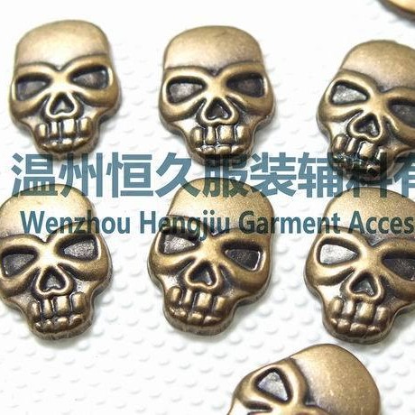 厂家供应/青古铜烫片/A级环保铜烫片/服装烫片/6*11mm骷髅铜烫片