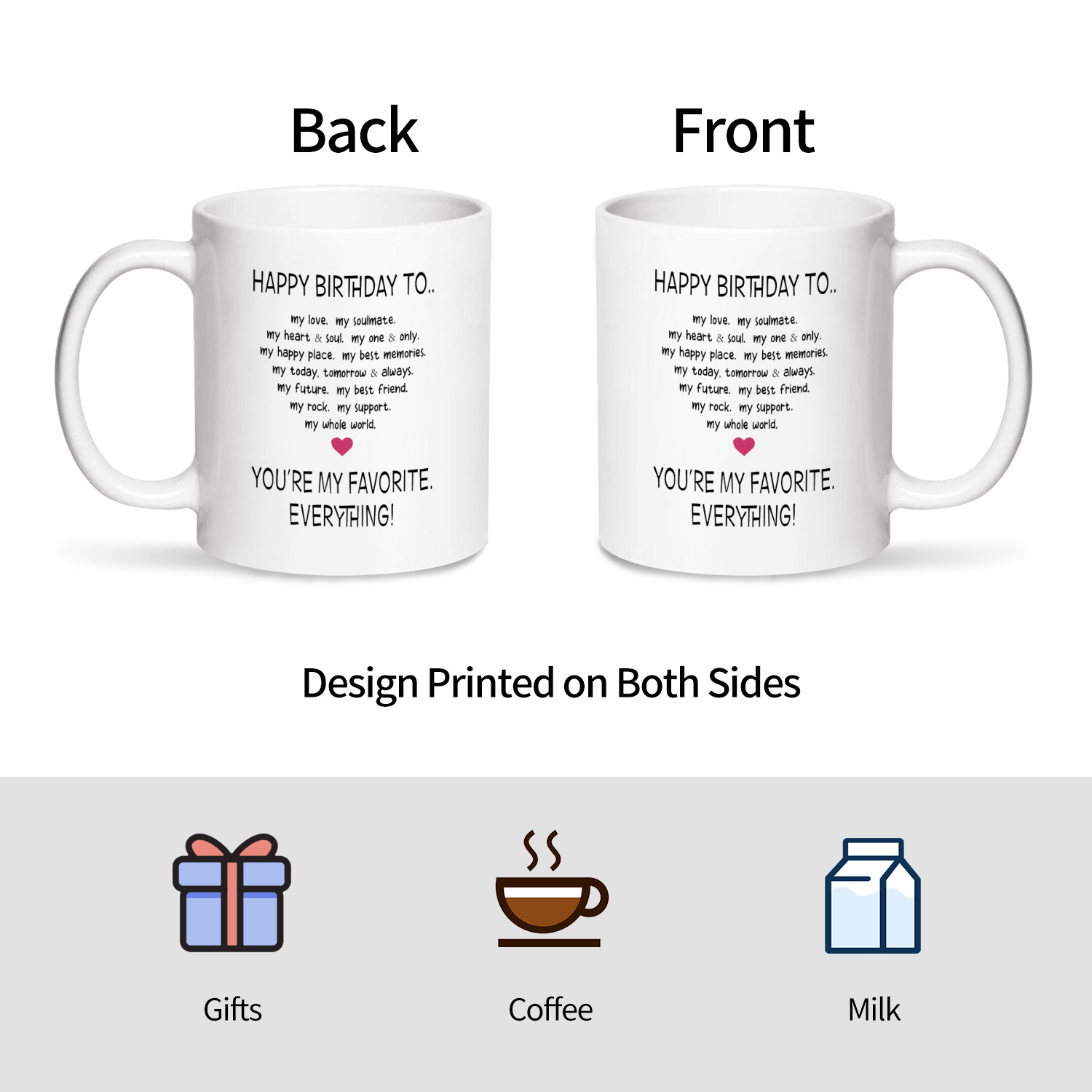 Creative Birthday Greeting Mug "YOUR MY FAVORITE" Ceramic Gift Cup_voghion.com