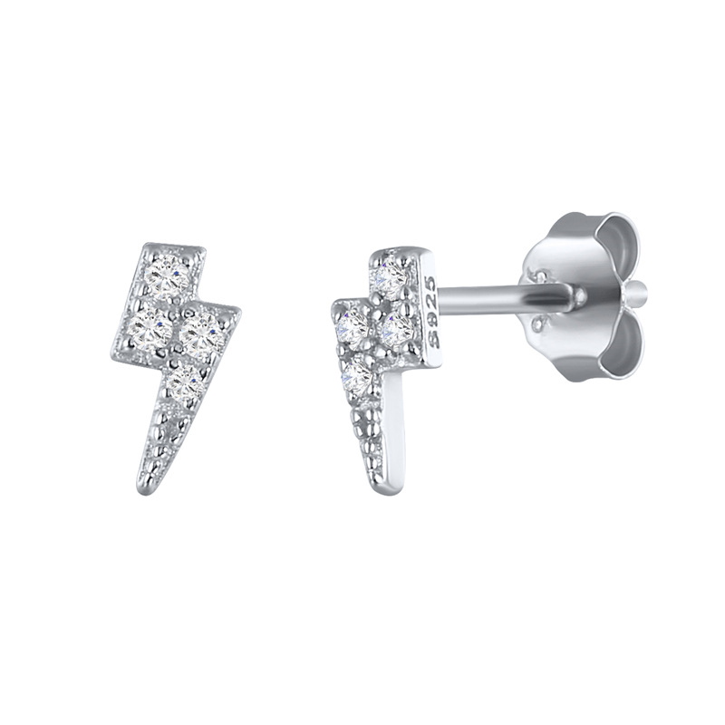 1 Paire Style Simple Cactus Lune Fleur Placage Incruster Argent Sterling Zircon Plaqué Or 18k Boucles D'oreilles display picture 44