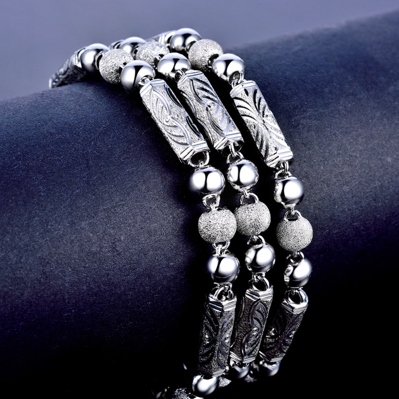 S925 collar de plata esterlina de los hombres gruesa personalidad dominante hip hop de los hombres de moda cadena única cadena de plata hexagonal regalo para el novio