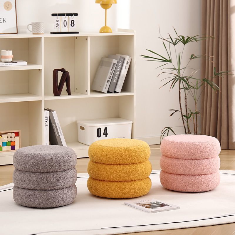 Taburete de macarón decoración de sala de estar taburete de mesa de té taburete de pie de puerta de cambio de zapatos lindo banco de niños
