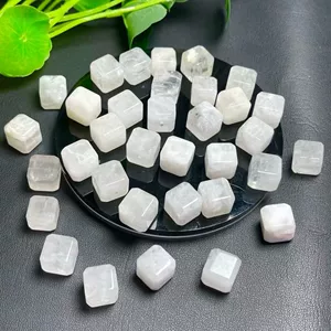 Natural White Snowflake Ghost Stone Sugar Cube Cut Beads Loose Beads Spacer Beads Handmade DIY Bracelet Beading Accessories Single Beads