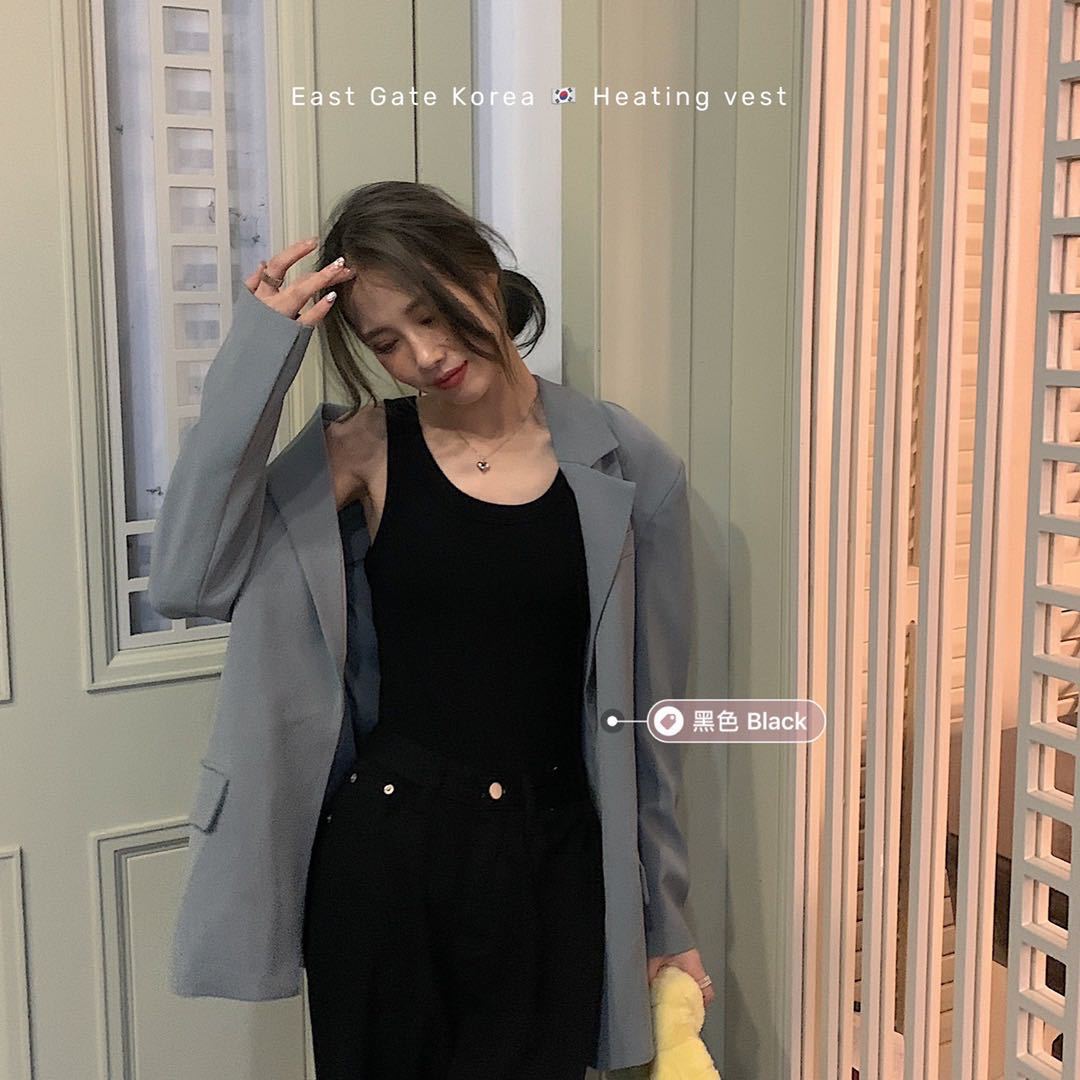 Dongdaemun Corea del Sur calefacción Chaleco de terciopelo para las mujeres de lana forrada gruesa ropa interior térmica desgaste exterior todo a juego chaleco camisa de fondo para las mujeres