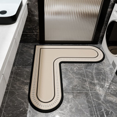 L型のマットの角の浴室の入り口の吸水マットのトイレの洗面台の下の滑り止めの足マットのトイレの入り口のじゅうたん