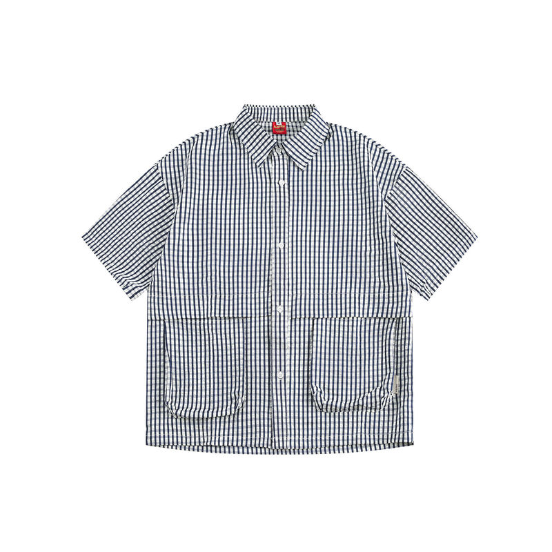 American-Style Retro Plaid Loose Short-Sleeve Shirt for Men, Loose College Style, Suitable for Commuting, 2025 New Summer Couple's Top American-Style Retro Plaid Loose Short-Sleeve Shirt for Men, Loose College Style, Suitable for Commuting, 2025 New Summer Couple's Top