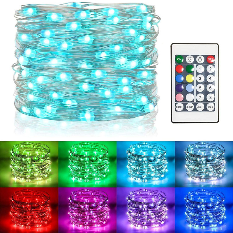 Amazon Segunda Generación colorido síncrono de alambre de cobre color de luz 24/28 clave 16 color regulable USB control remoto Cadena de luz RGB