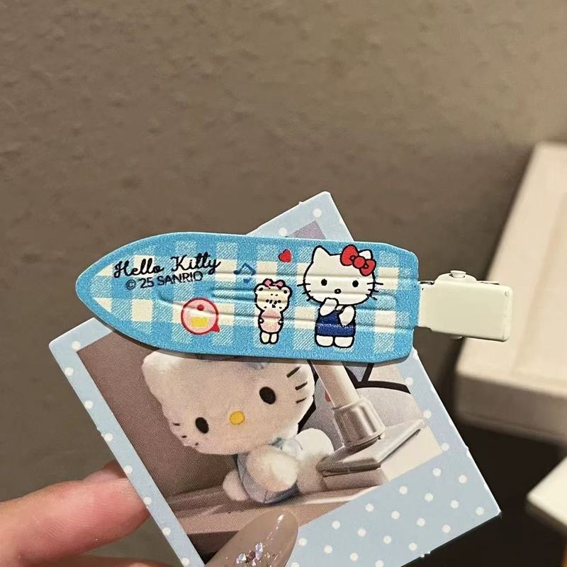 可爱蓝色KT猫鸭嘴夹呆萌卡通百搭碎发刘海夹甜美森系ins风发夹|undefined