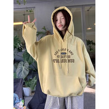 重磅棉连帽卫衣女装2025秋冬新款印花美式宽松外套上衣一件包邮