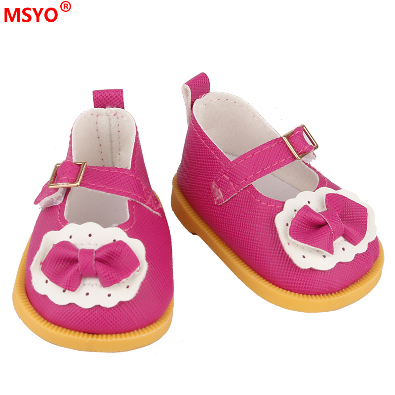 18 pulgadas American Girl muñeca zapatos 43cm muñeca lindo arco amor lentejuelas zapatos muñeca zapatos de lona