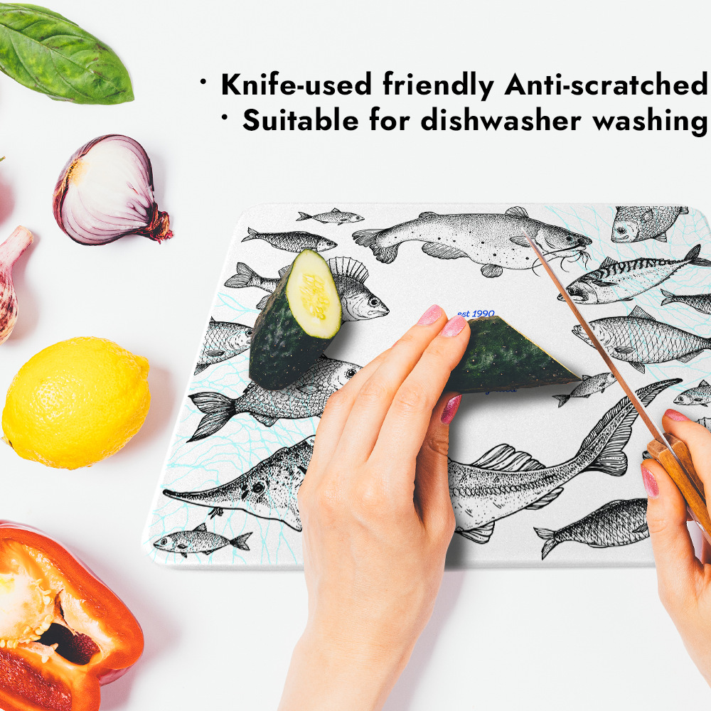 Tablero de verduras antibacteriano a prueba de moho para el hogar patrón de transferencia térmica de cocina tablero de corte de verduras de plástico frutas tablero de corte PBT tablero