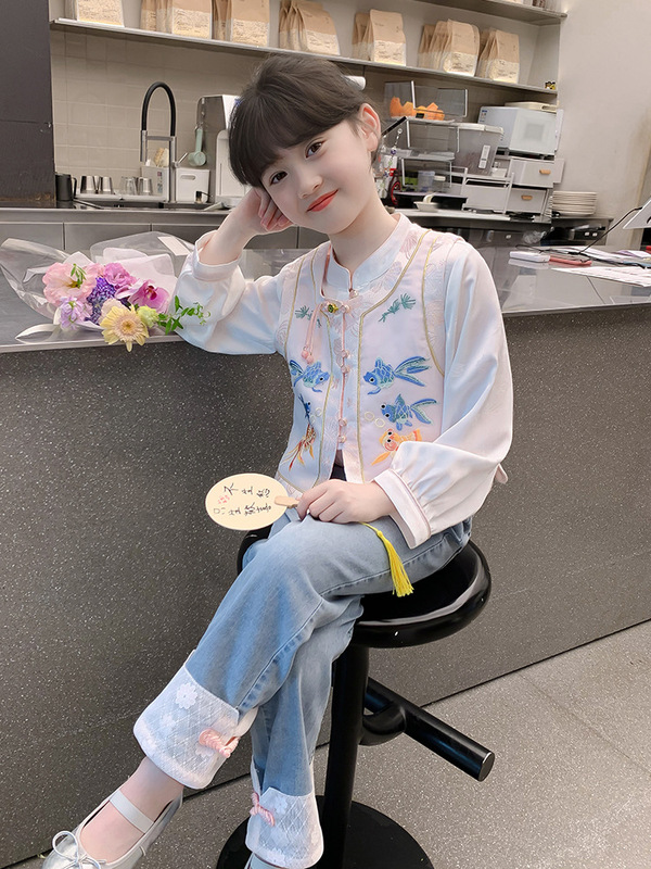 女童春装套装2025新款儿童汉服新中式国风三件套春秋季小女孩洋气|undefined
