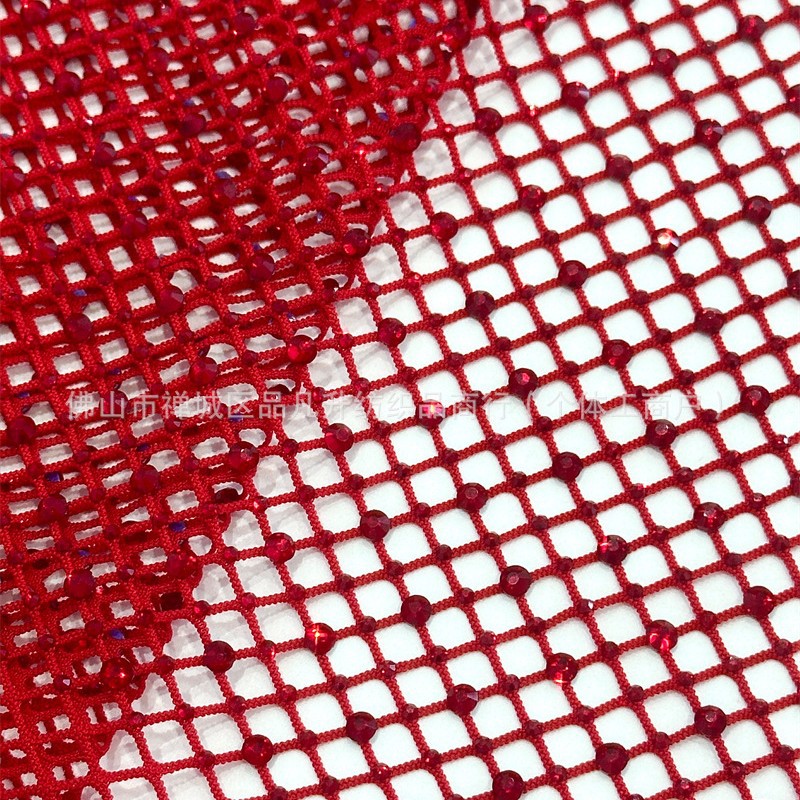 Fabricantes al por mayor tamaño de malla elástica imitación de malla de diamante australiano tela de perforación caliente vestido accesorios de prendas de vestir piezas de corte image 5