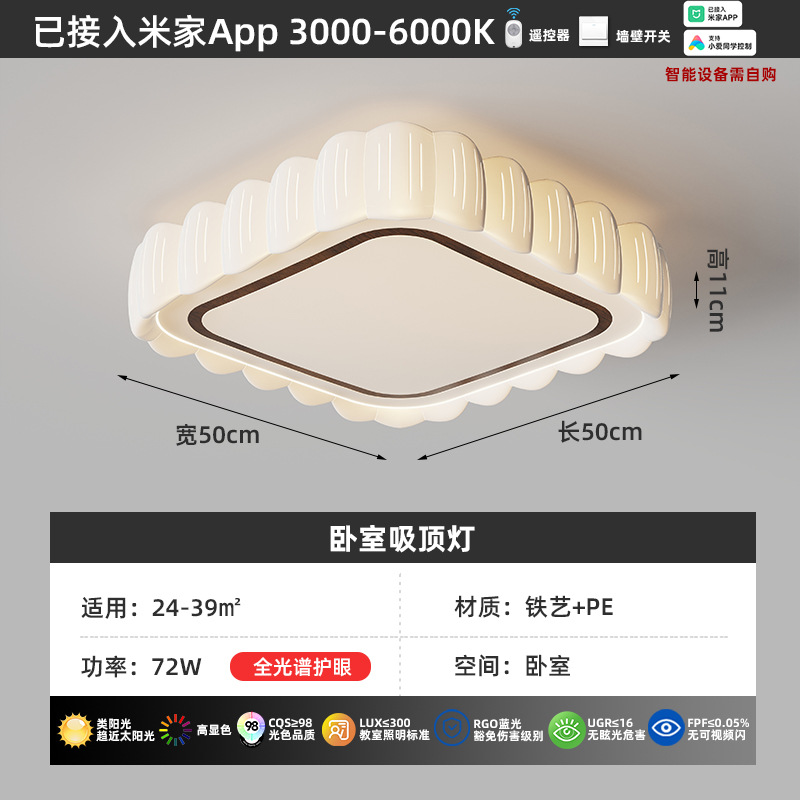 Luz de techo de la sala de estar francesa 2026 nueva cálida y simple protección de los ojos creativa lámpara de pasillo rectangular 461L