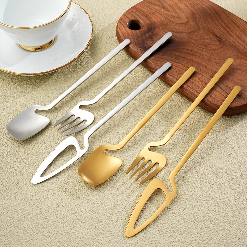 Stainless Steel Coffee Spoon And Fork Set For Dessert And Home_voghion.com