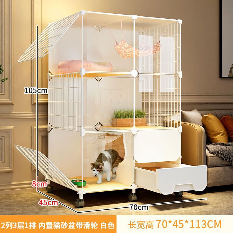 猫ケージ家庭用屋内猫砂盆一体猫別荘猫小屋猫舎猫屋トイレ超巨大自由空間|undefined