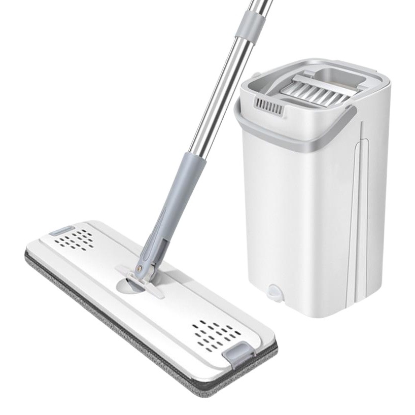 Fregona engrosada manos libres fregona plana perezosa hogar portátil una fregona limpia húmeda y seca de doble uso fregona plana artefacto