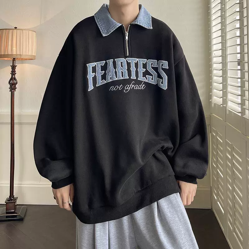 POLO воротник свитер мужской пол-молния тяжелый осенний мужской топ