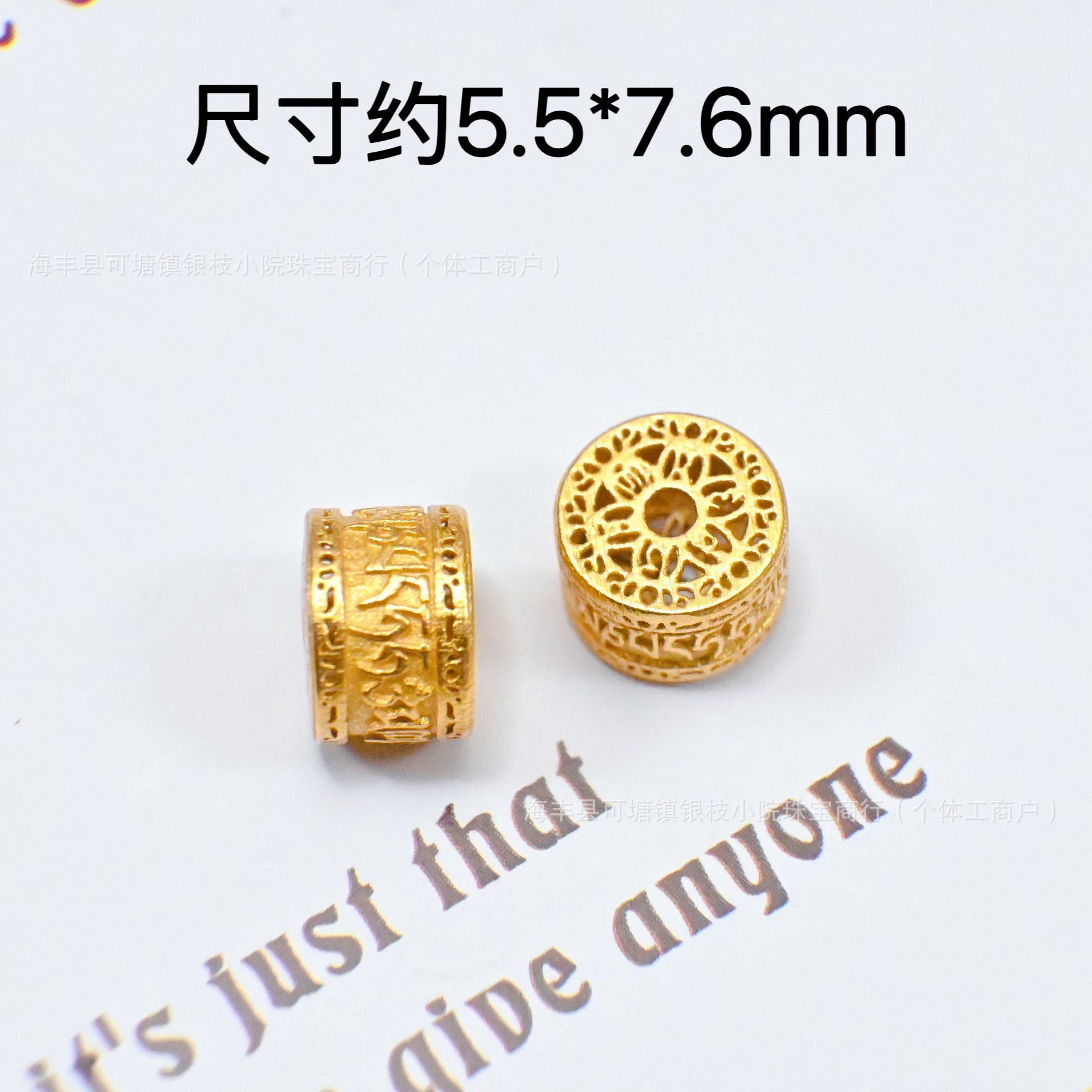 S925 Silver Ancient Gold Color-Preserving DIY Through-Hole Accessories Gourd Snap Ring Heart Spacer Bead Pendant Beaded Bracelet Necklace