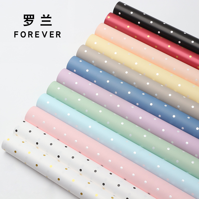 Roland Little Dots Ouya Paper Papel de envolver de flores Diy Regalo Bronceado Ramo de flores Papel de flores Material de floristería