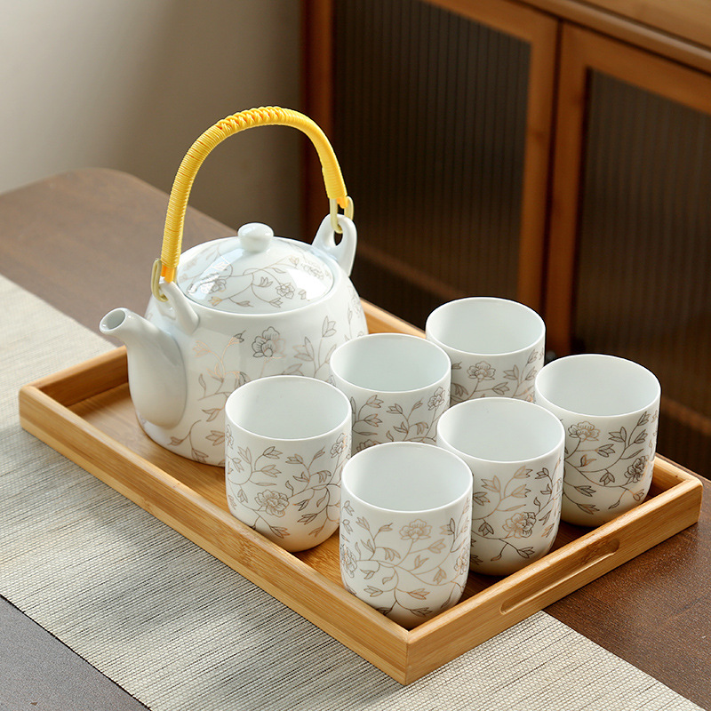 Liliang tetera conjunto de té de gran estilo japonés bandeja de té de cerámica taza de té Mesa hogar gran capacidad 1200 ml